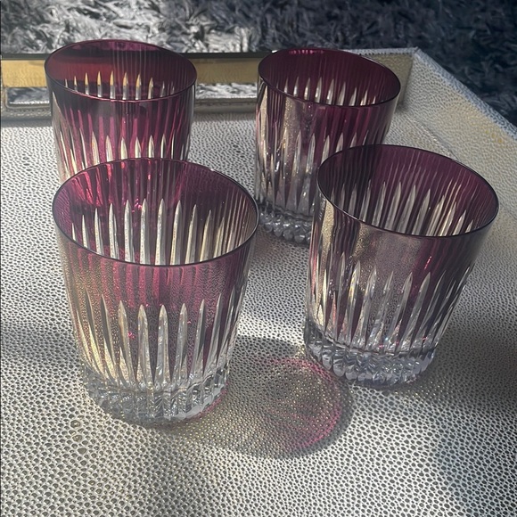Elegant Purple Crystal Tumblers set of 4 NWT